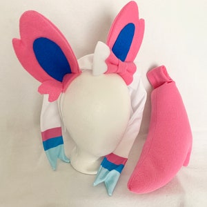 Sylveon Ears Bowtie Tail Sylveon cosplay ears Sylveon Bow Sylveon costume ears Sylveon Gijinka Eeveelution ears sylveon tail sylveon cosplay Ears + Tail