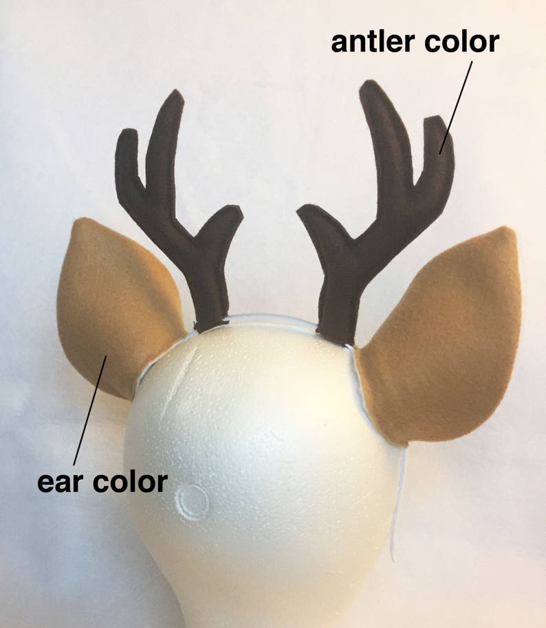 Deer Ears with optional antlers headband custom color doe ears | Etsy