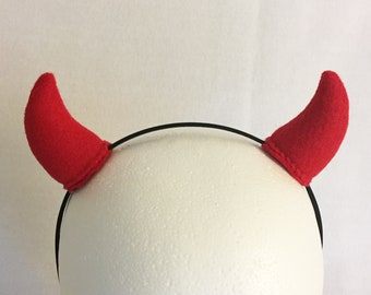 Custom color small Plush Horns Costume horns pair of horns bull horns goat horns devil horns cosplay horns small curved horns demon horns