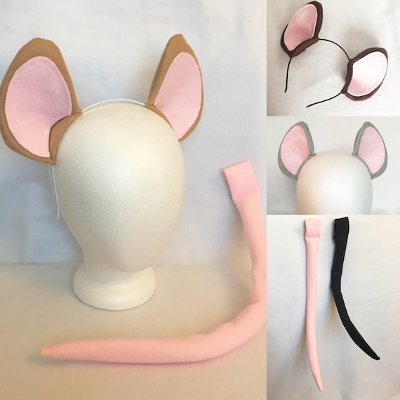 Mouse ears or Tail mouse ears headband mouse tail custom rat | Etsy