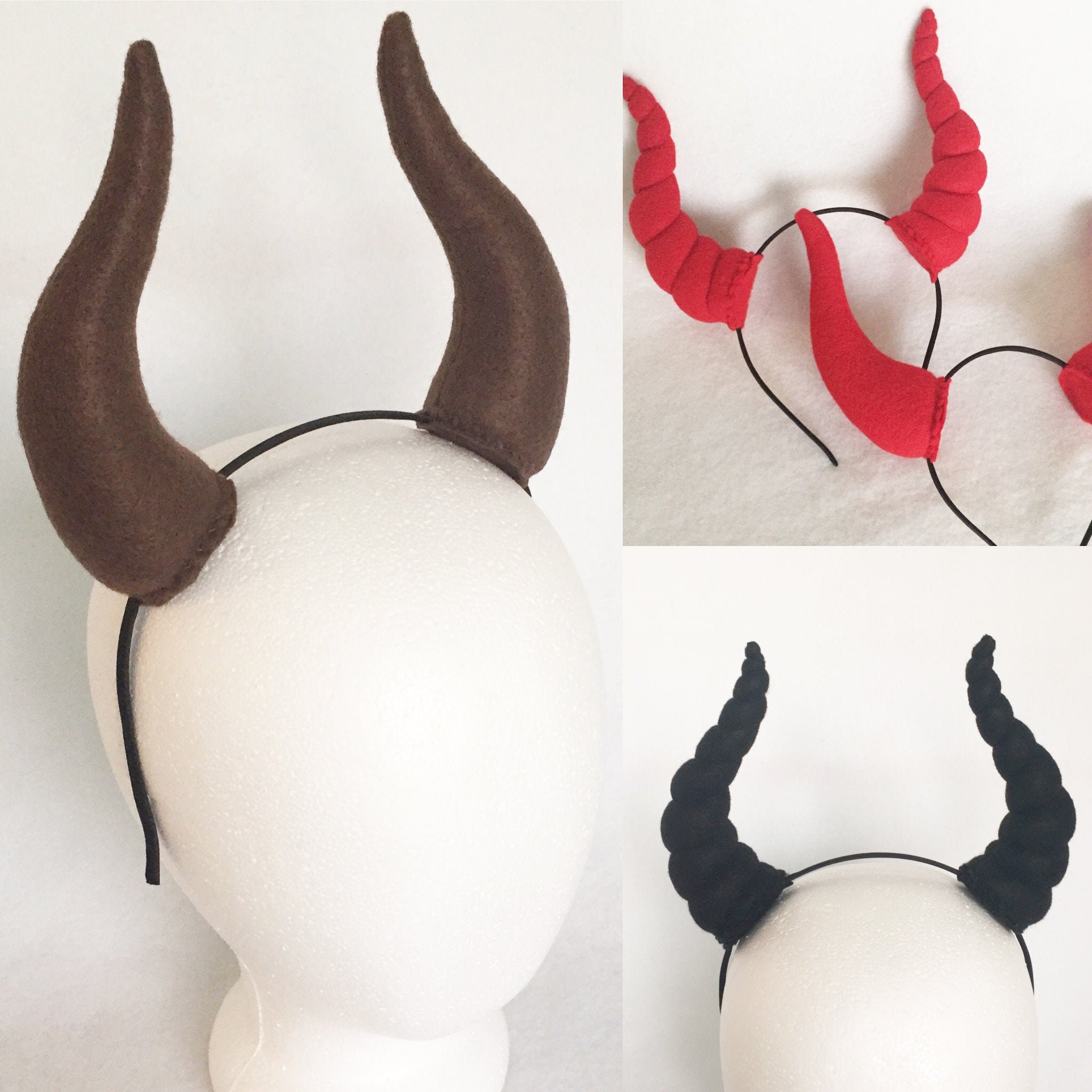 Custom color tall Plush Horns Costume horns pair of horns bull Etsy