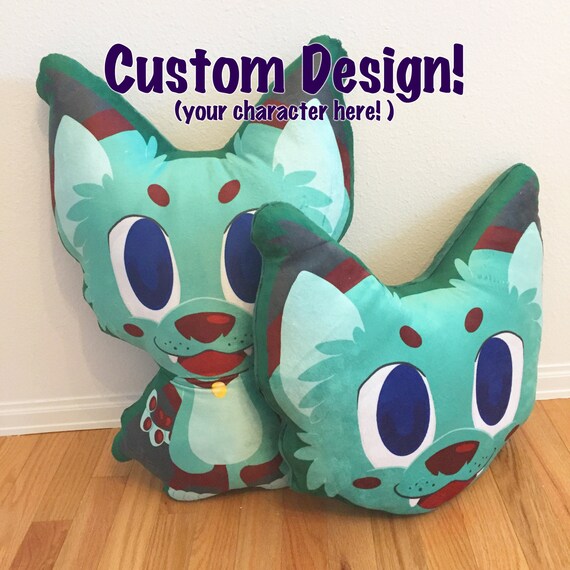 Custom Fursona Plush Pillow commission 