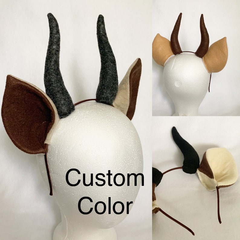 Custom Antelope Gazelle ears with horns gazelle ears pronghorn,Complete you...