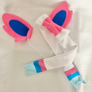 Sylveon Ears Bowtie Tail Sylveon cosplay ears Sylveon Bow Sylveon costume ears Sylveon Gijinka Eeveelution ears sylveon tail sylveon cosplay Ears Only