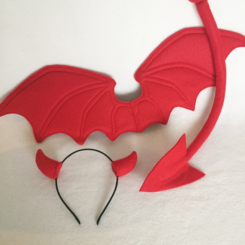 Custom Color Devil Costume Devil Wings Horns Tail Demon | Etsy