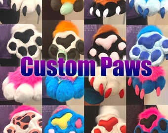 Custom Color Puffy Handpaws fursuit hand paws handsaws fursuit paws canine paws claws furry paws custom fursuit puffy paws
