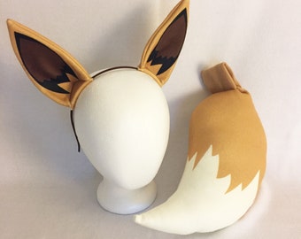 Eevee Ears or Tail Eevee cosplay ears headband Eevee costume ears Eevee Gijinka Eeveelution ears Eevee Tail Eevee Ears and Tail cosplay