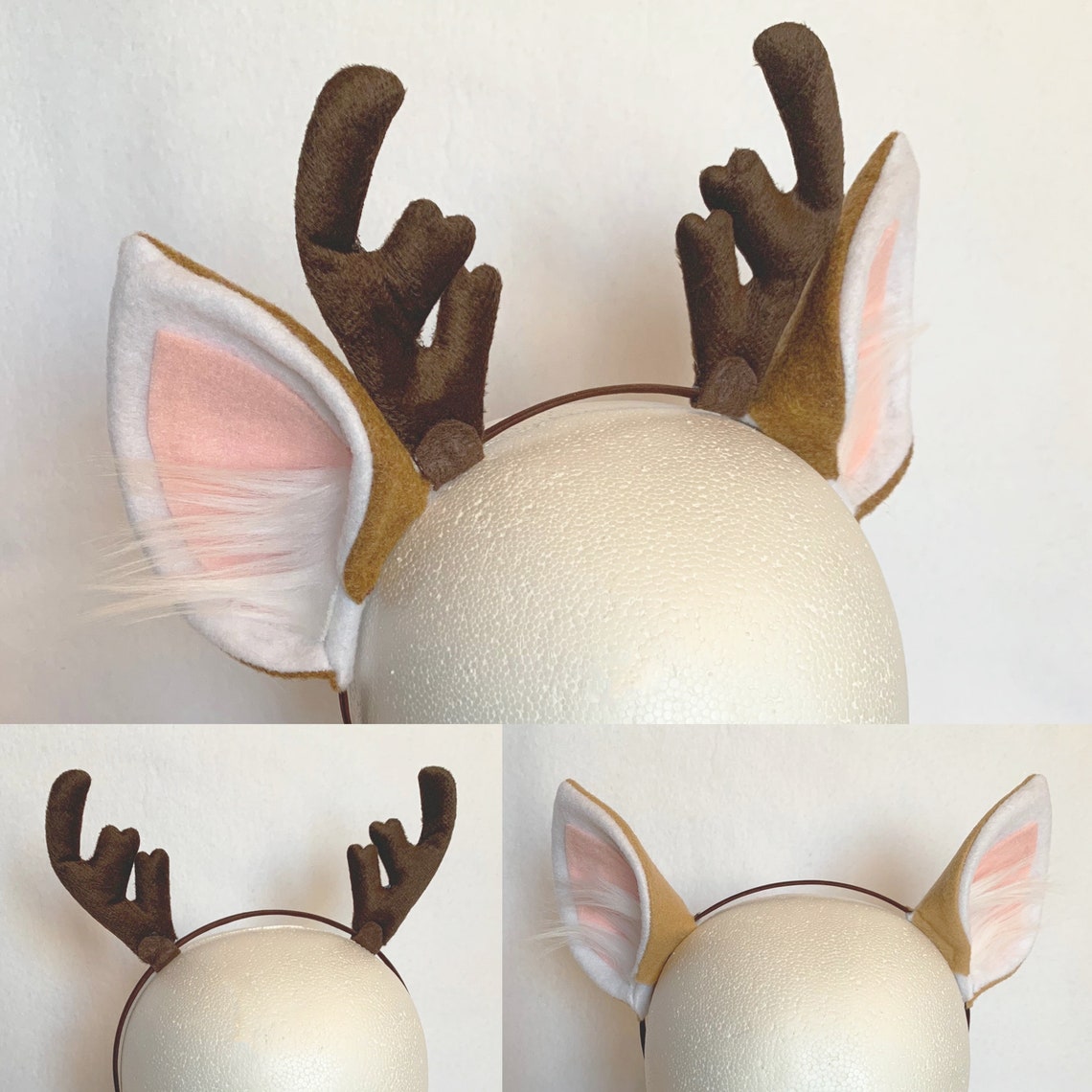 Deer Ears with optional antlers headband custom color doe fawn Etsy