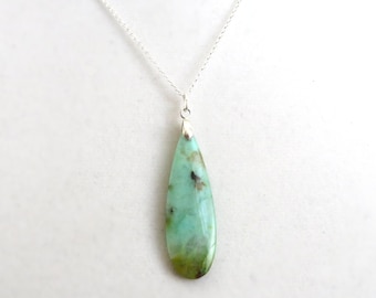 Chrysocolla Necklace Gemstone Jewelry Chrysocolla Jewelry Gemstone Pendant Statement Necklace Green Necklace Focal Pendant Gift For Her