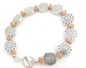 Southwestern Bracelet Southwest Bracelet Karen Hill Tribe Silver Southwest Jewelry Sundance Style Ethnic Bracelet Sun Mother's Day Bracelet