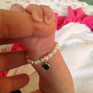 Baby Bracelet Infant Bracelet Newborn Bracelet Swarovski Birthstone Baptism Bracelet Christening Bracelet Baby Jewelry Newborn Gift For Baby