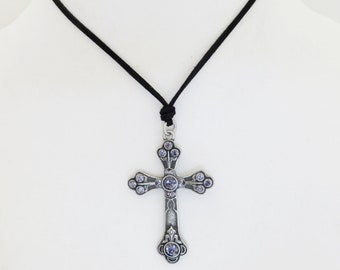 Large Cross Necklace Gothic Cross Necklace Goth Necklace Goth Jewelry Biker Necklace Biker Jewelry Punk Necklace Statement Necklace Boho