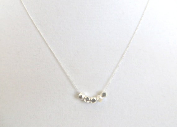 Silver Nugget Necklace Sterling Silver Necklace Minimalist Necklace Minimalist Jewelry Sterling Silver Jewelry Geometric Necklace