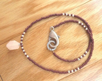Boho Necklace Bohemian Necklace Southwest Necklace Southwestern Jewelry Wrap Necklace Sundance Style Necklace Rose Quartz Christmas Gift
