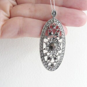 Victorian Pendant Victorian Necklace Sterling Silver Necklace Antique Pendant Edwardian Necklace Eduardian Necklace Marcasite Necklace