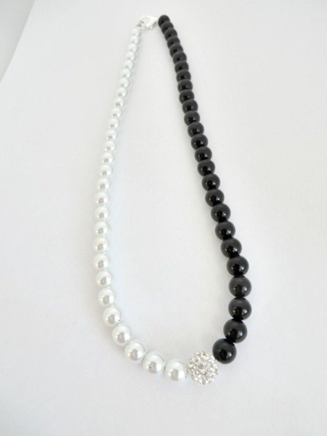 Black and White Necklace Yin Yang Necklace Black and White Etsy