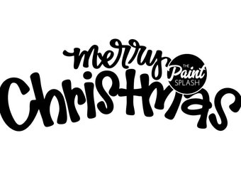 SVG Laser File Merry Christmas Handwritten Digital Door Hanger Template