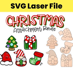 SVG Laser File Christmas Mini Attachment Bundle Holiday Seasonal Door Hanger Attachments Porch Sign Attachments