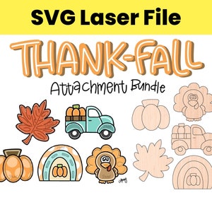 Plik laserowy SVG Święto Dziękczynienia Wdzięczny Dynia Indyk Jesienna ciężarówka Zestaw załączników do podziękowań Sezonowy wieszak na drzwi Załączniki do znaku na ganku