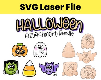 SVG Laser File Halloween Mini Attachment Bundle Seasonal Door Hanger Attachments Porch Sign Attachments