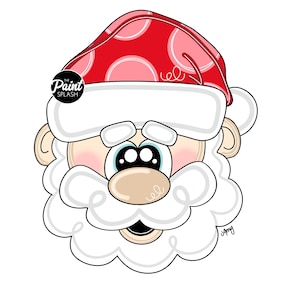 DIGITAL TEMPLATE: Santa Christmas Santa Claus Face Door Hanger Template PDF Jpg Jpeg