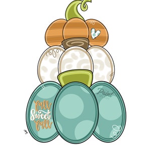 DIGITAL TEMPLATE: Fall Stacked Pumpkins Three Pumpkin Trio Fall Door Hanger Template PDF Jpg Jpeg