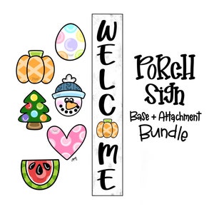 DIGITAL TEMPLATE: Porch Sign Base and Attachment Door Hanger Bundle with Lettering Template