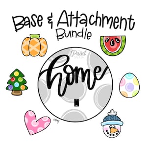 DIGITAL TEMPLATE: Interchangeable Base and Attachment Round Circle Door Hanger Bundle Template