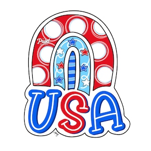 DIGITAL TEMPLATE: USA Fourth of July Rainbow 4th Door Hanger Template
