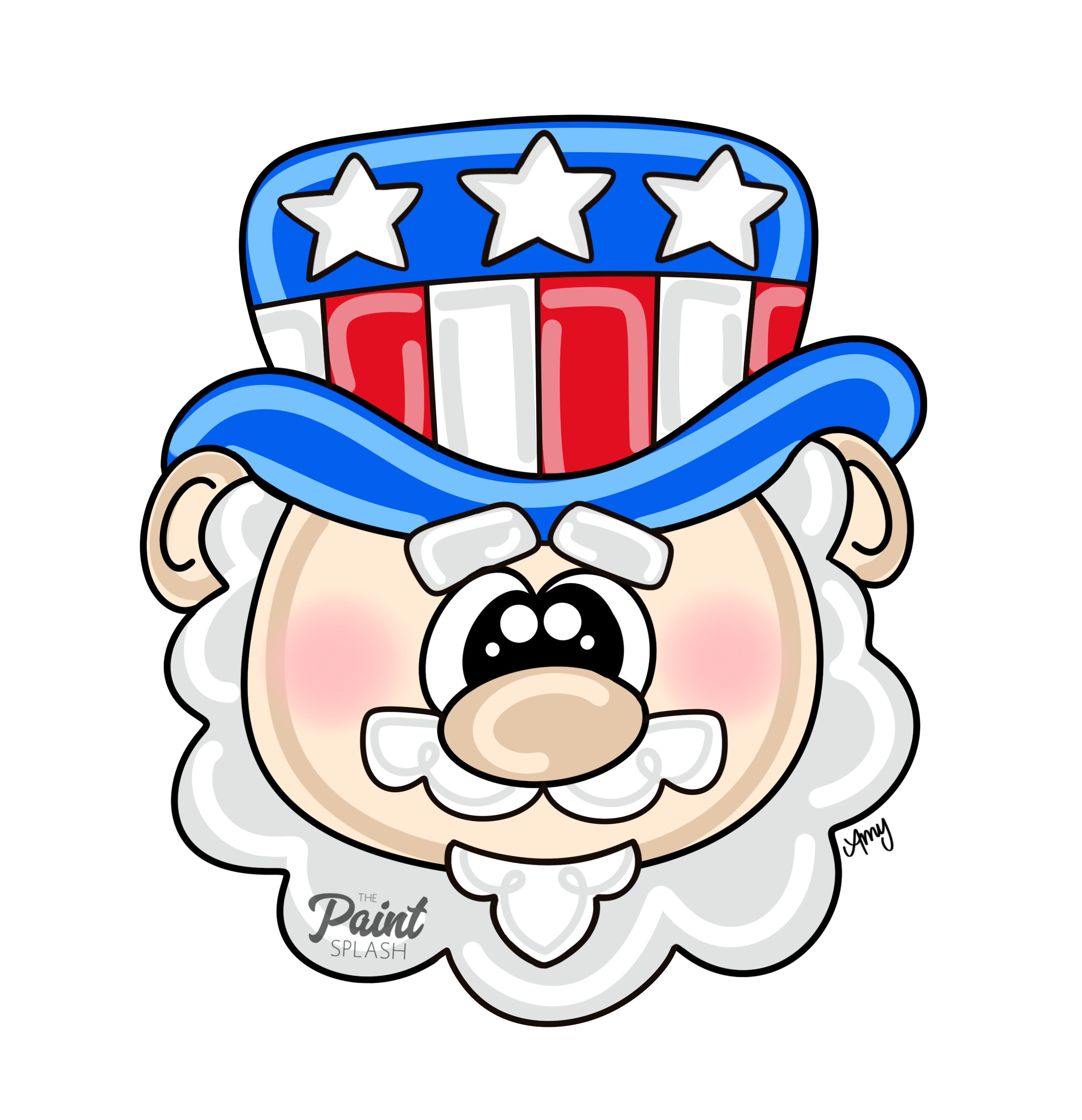 DIGITAL TEMPLATE Patriotic Uncle Sam USA Fourth of July 4th Door