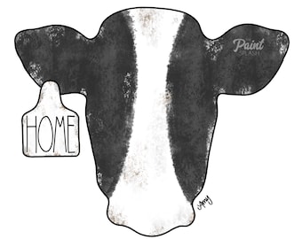 DIGITAL TEMPLATE: Farmhouse Cow Home Neutral Door Hanger Template