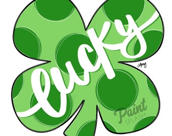 DIGITAL TEMPLATE: St Patrick’s Day Lucky Shamrock Four Leaf Clover Door Hanger Template