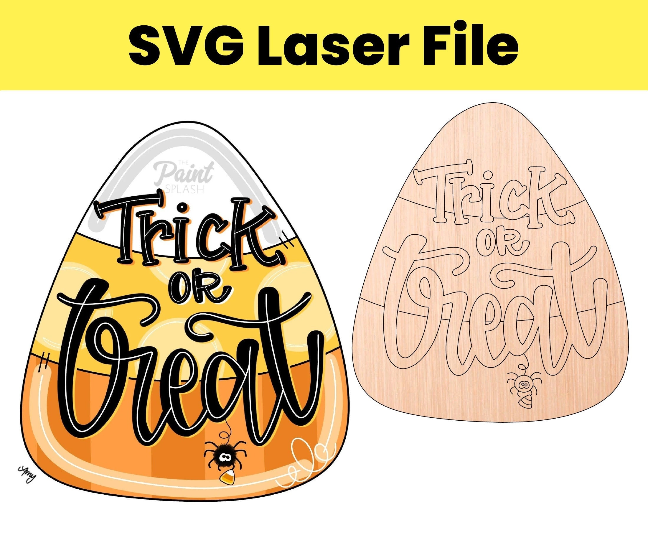SVG Laser File Candy Corn Halloween Trick or Treat Spooky Scary Door ...