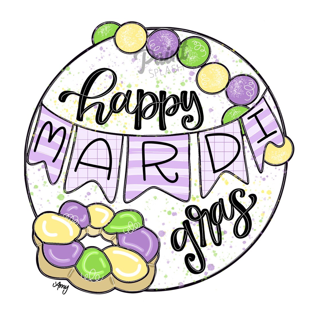 DIGITAL TEMPLATE: Mardi Gras Party Door Hanger Template - Etsy