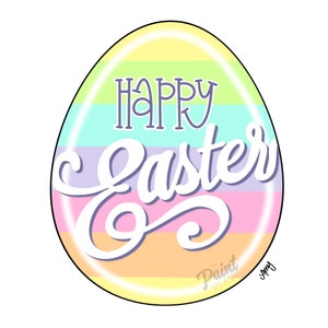 DIGITAL TEMPLATE: Easter Egg Happy Easter Door Hanger Template