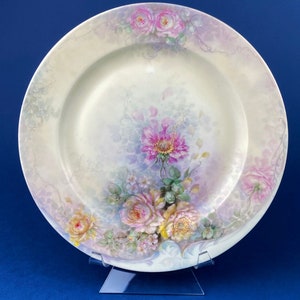 Vintage Hand Painted Plate. Decorative Display Plate with Floral Motif. Signed by the Artist. Collectible. Gift for Mom. Gift for Her.
