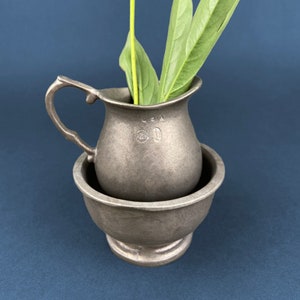 Vintage Pewter Creamer and Sugar Bowl. BWP USA. Collectible Pewter Set of Two.