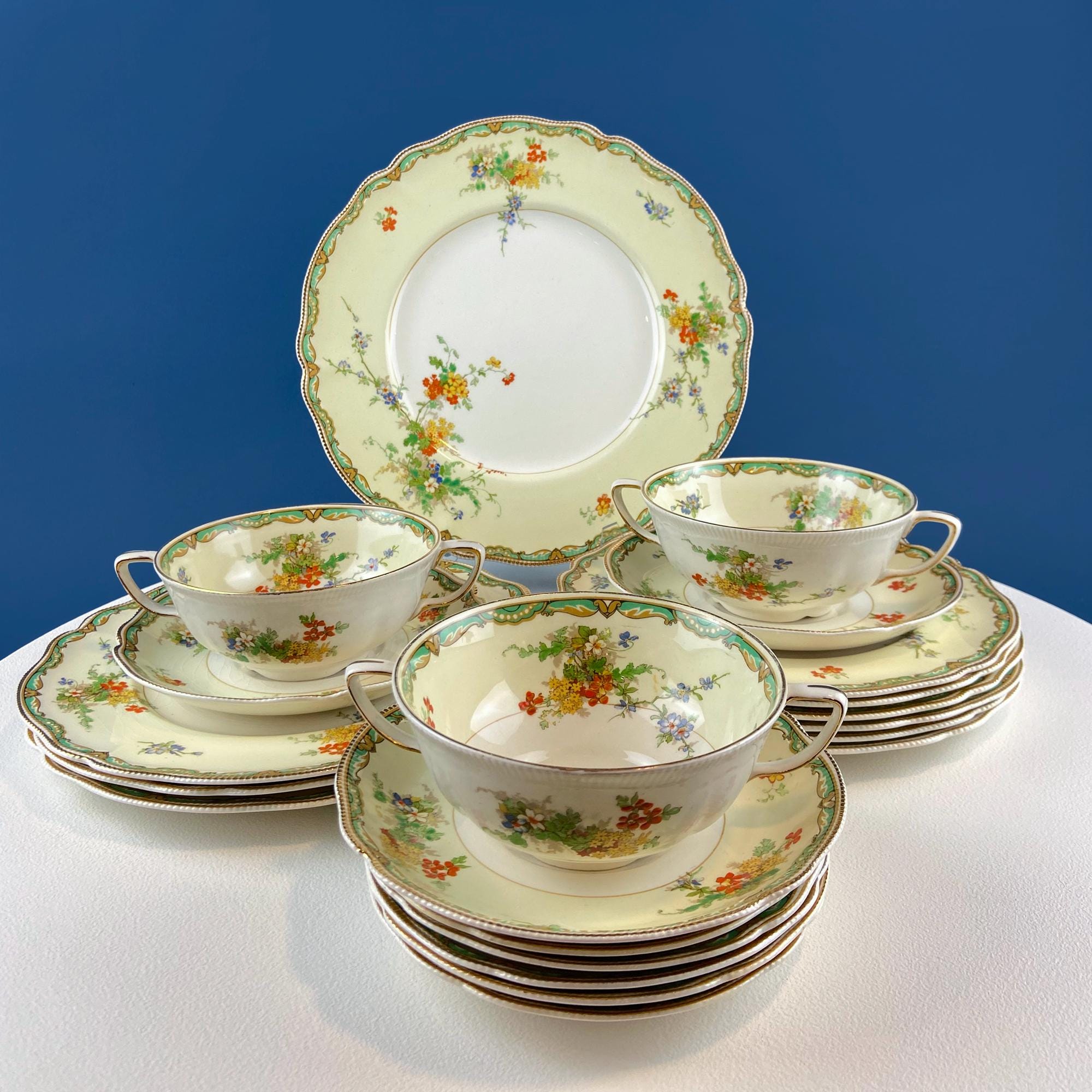 食器  EST. ENGLAND 1759 Antique Old Staffordshire Dish Set, Johnson Bros, Ningpo, England