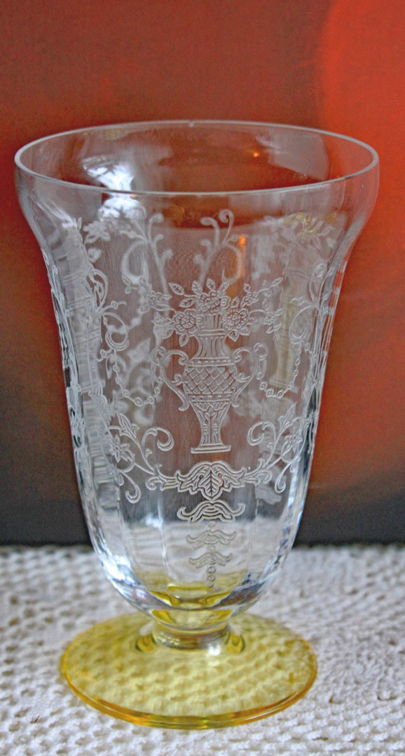 Fostoria Crystal Iced Tea Glasses. Florentine Pattern Iced Etsy