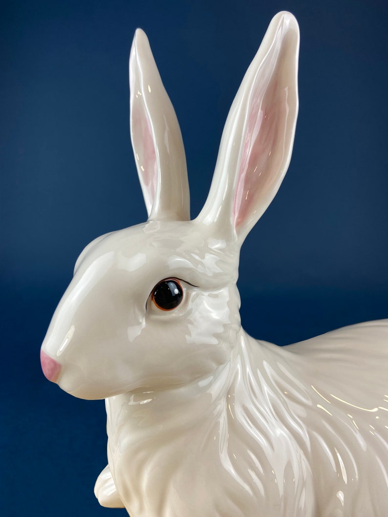 Large White Rabbit/bunny Figurine. Fitz and Floyd Reclining - Etsy
