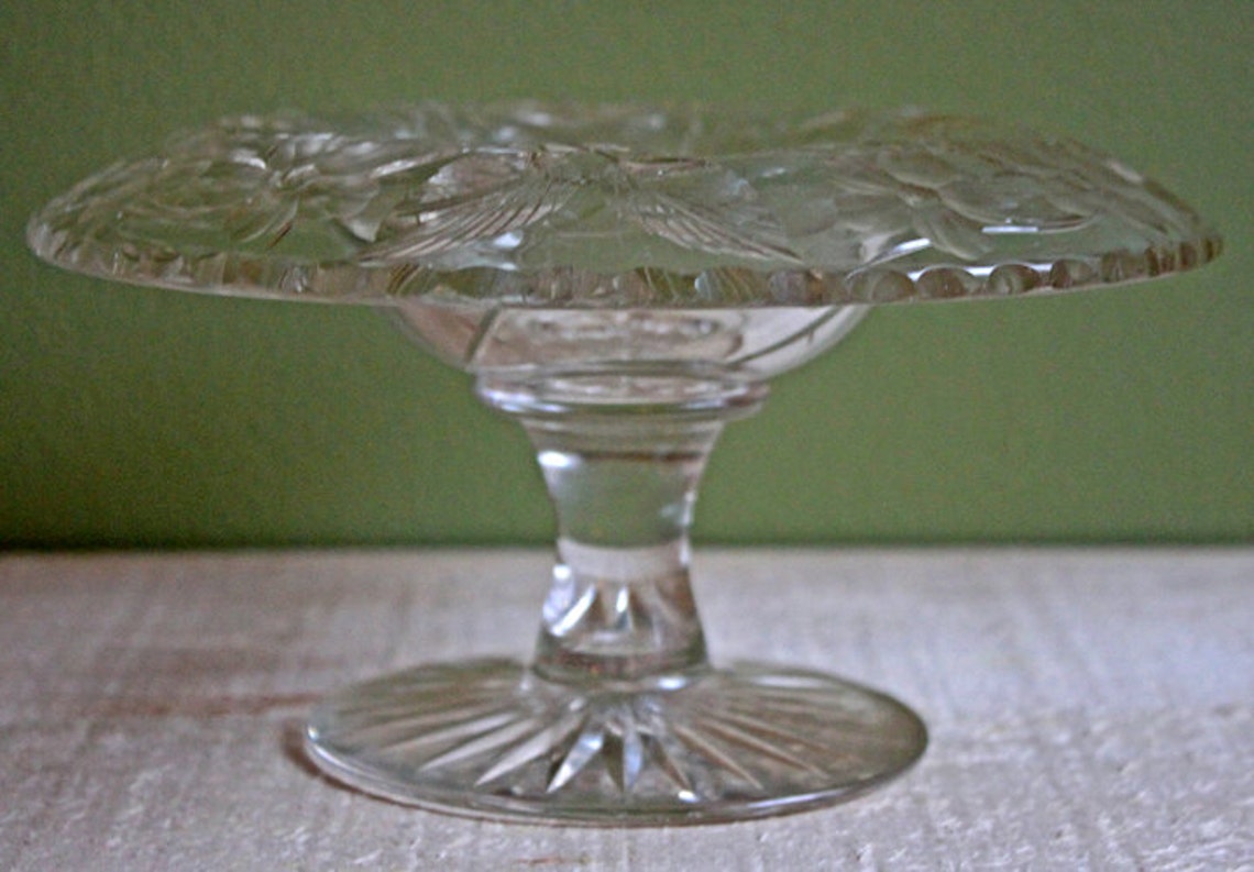 Crystal Footed Bowl. Candy Bowl or Decorative Display Bowl Etsy