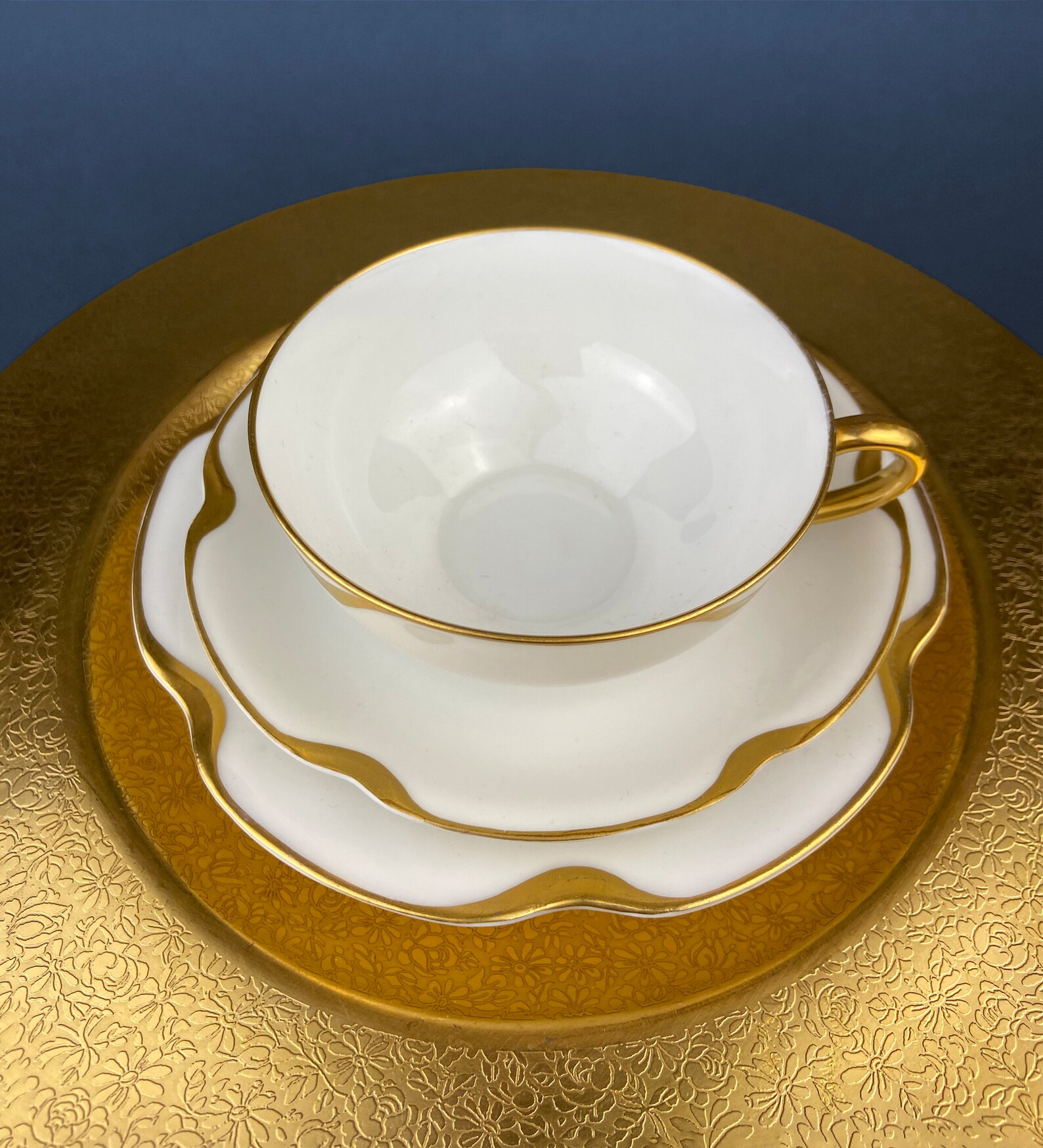 Antique Limoges Tea Cup and Saucer. Handpainted Porcelain by Etsy