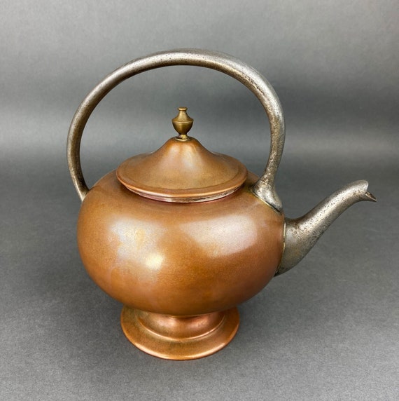 Vintage Copper Tea Kettle With Pewter Spout. Viking Copper