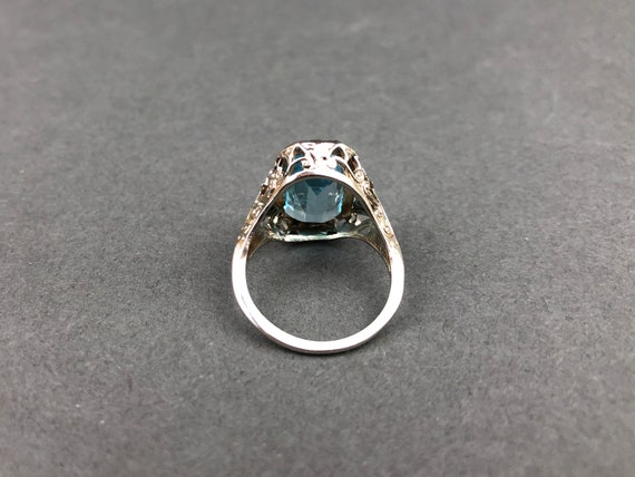 Art Deco 14k Gold 5ct Sky Blue Topaz Ring - image 7