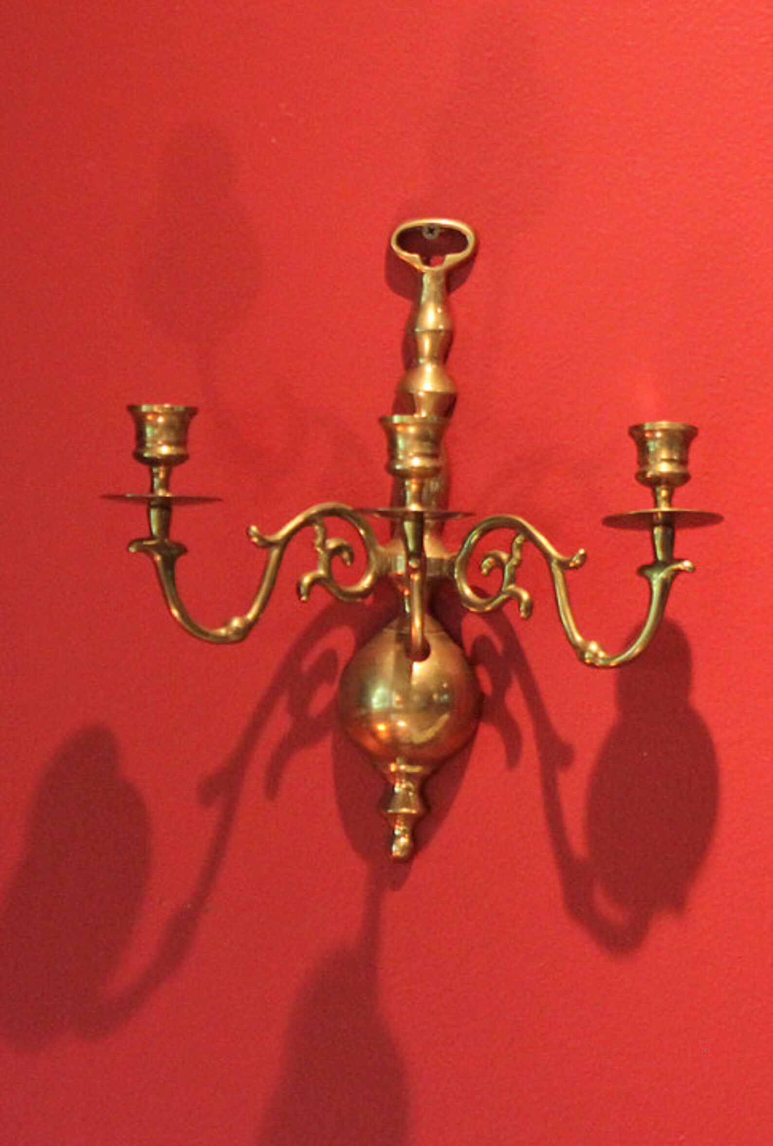 Wall Candle Holder. Brass Candle Holder for Three Candles. Etsy