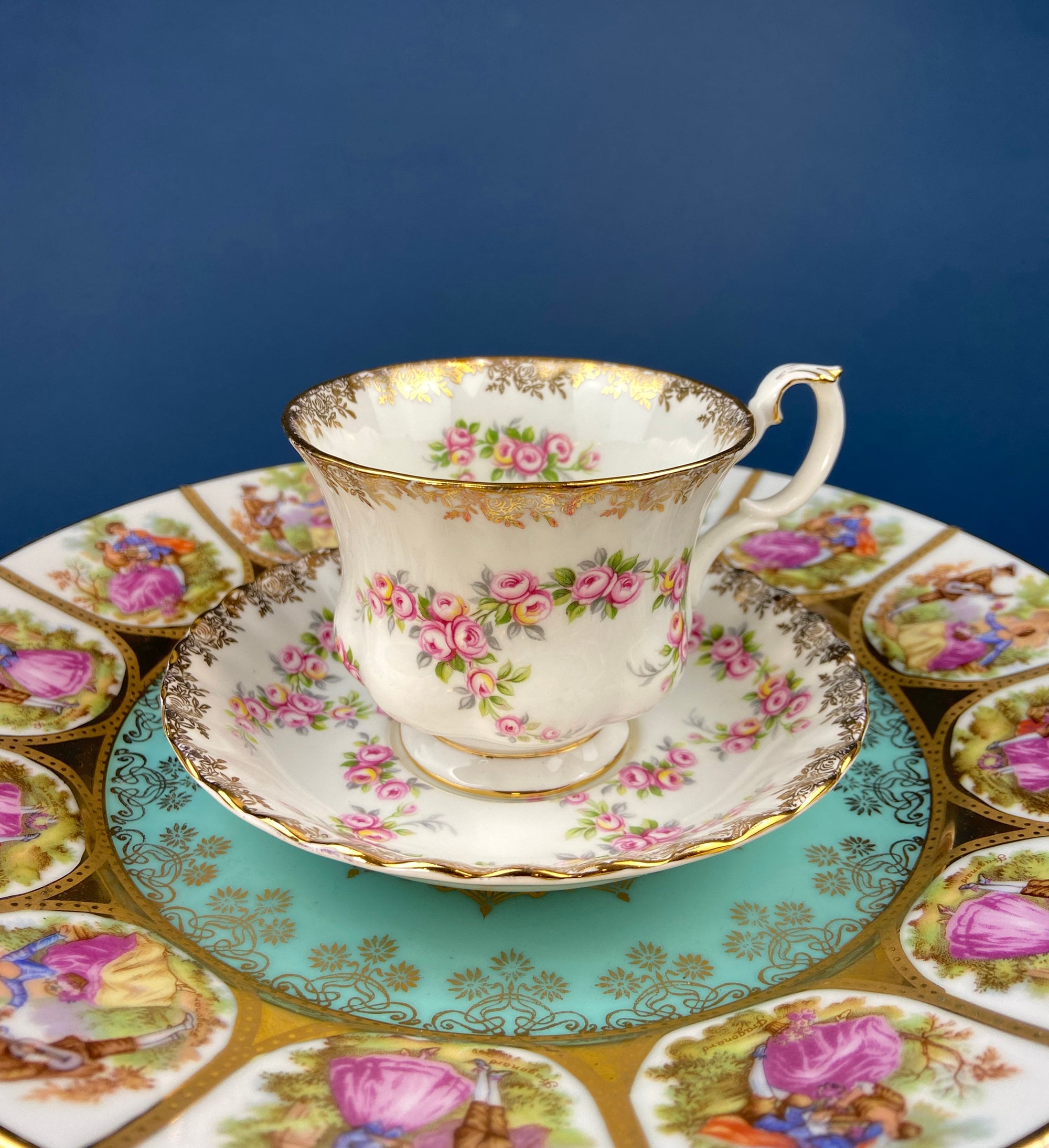 ロイヤルアルバート　  DIMITY ROSE セット ROYAL ALBERT DIMITY ROSE TEA CUP SAUCER & PLATE TRIO 1969 | eBay