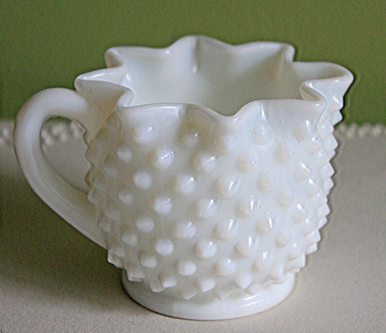 Milk Glass Creamer and Sugar Bowl With Star Shaped Rims and Etsy