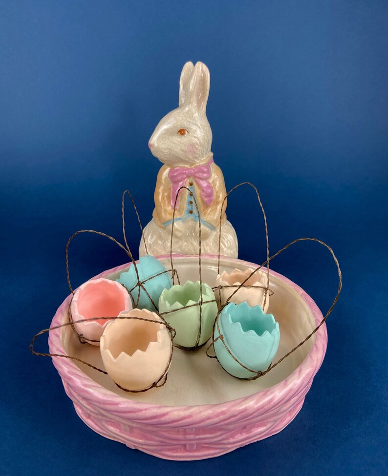 White Ceramic Bunny. Pink-nosed Hazel-eyed Rabbit. Easter or - Etsy