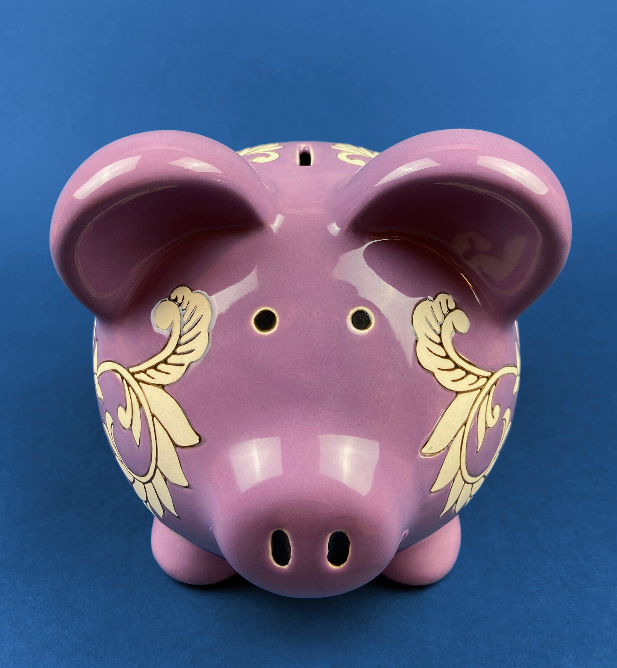 ヴィンテージ鋳鉄製貯金箱：黒と白の金属製豚の貯金箱 - Etsy 日本