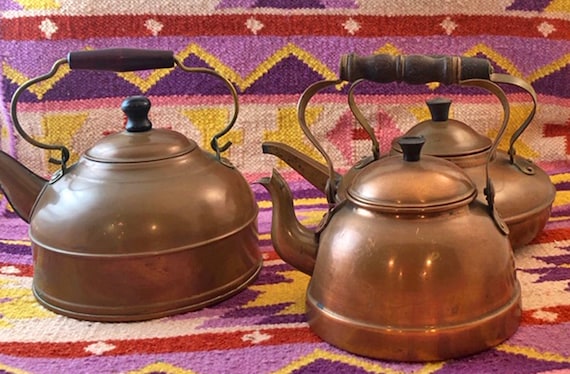 Vintage Copper Tea Kettle With Pewter Spout. Viking Copper M.S.C.O. 